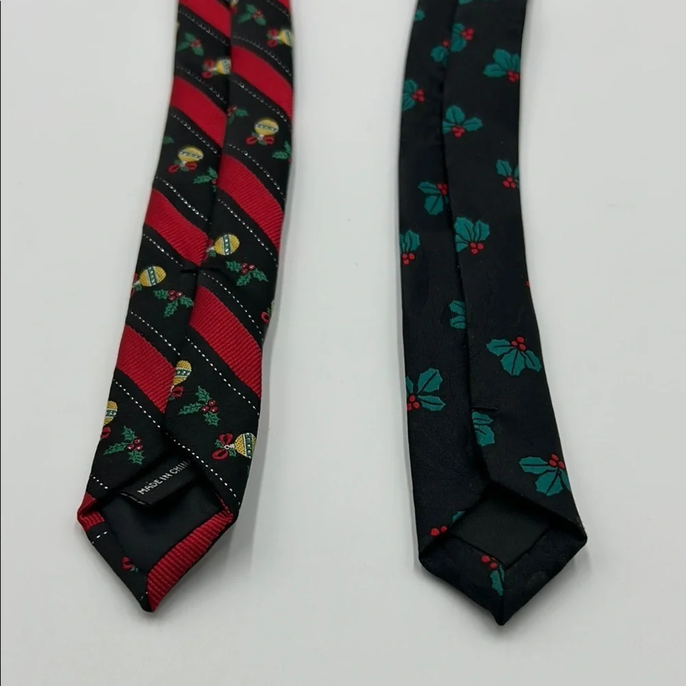 Lot Of 2 Novelty Neck Ties Surrey Noel Christmas Collection Colorful Men's